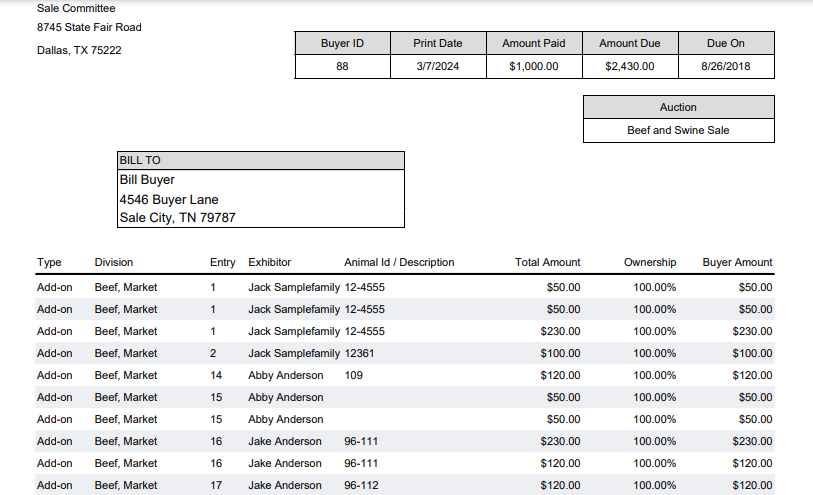 Buyer Invoices and Buyer Statements – FairEntry Help Center